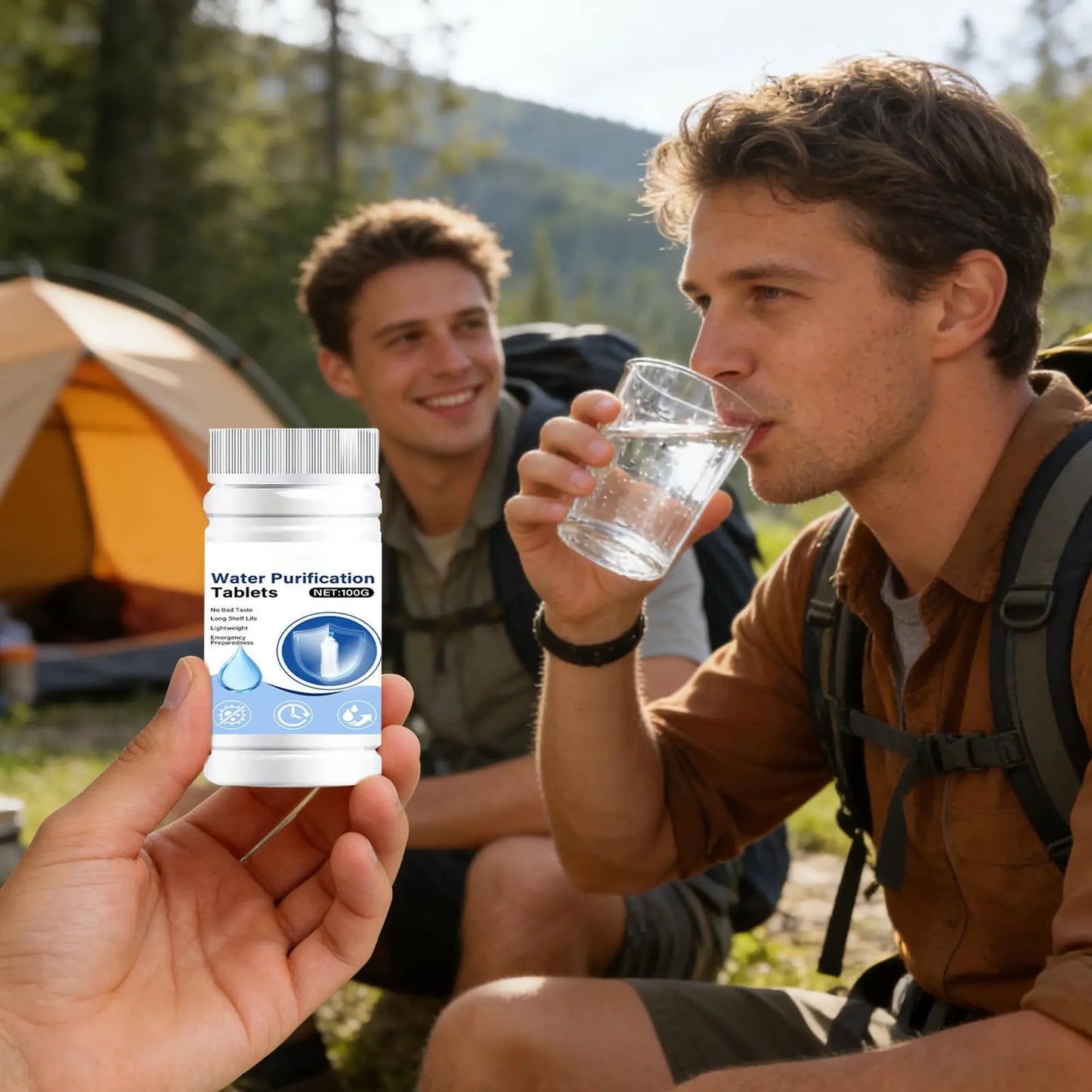 Water Purification Tablets for Drinking Effective Fast Dissolving water clarity maintenance Camping Hiking Water Filter Tablets
