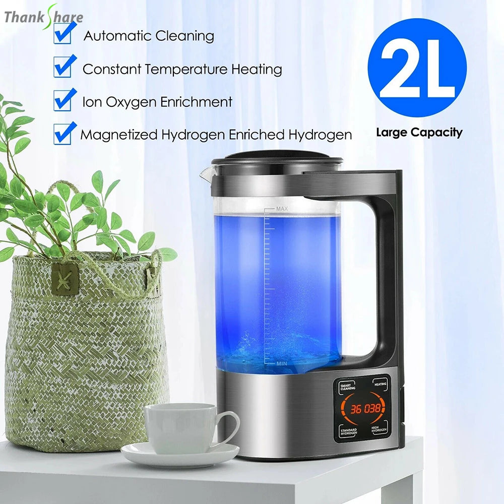 2L Electric Hydrogen Rich Water Generator Water Ionizer Machine Water Filter Drink  Hydrogen Water HealthCare Pot 100V-240V