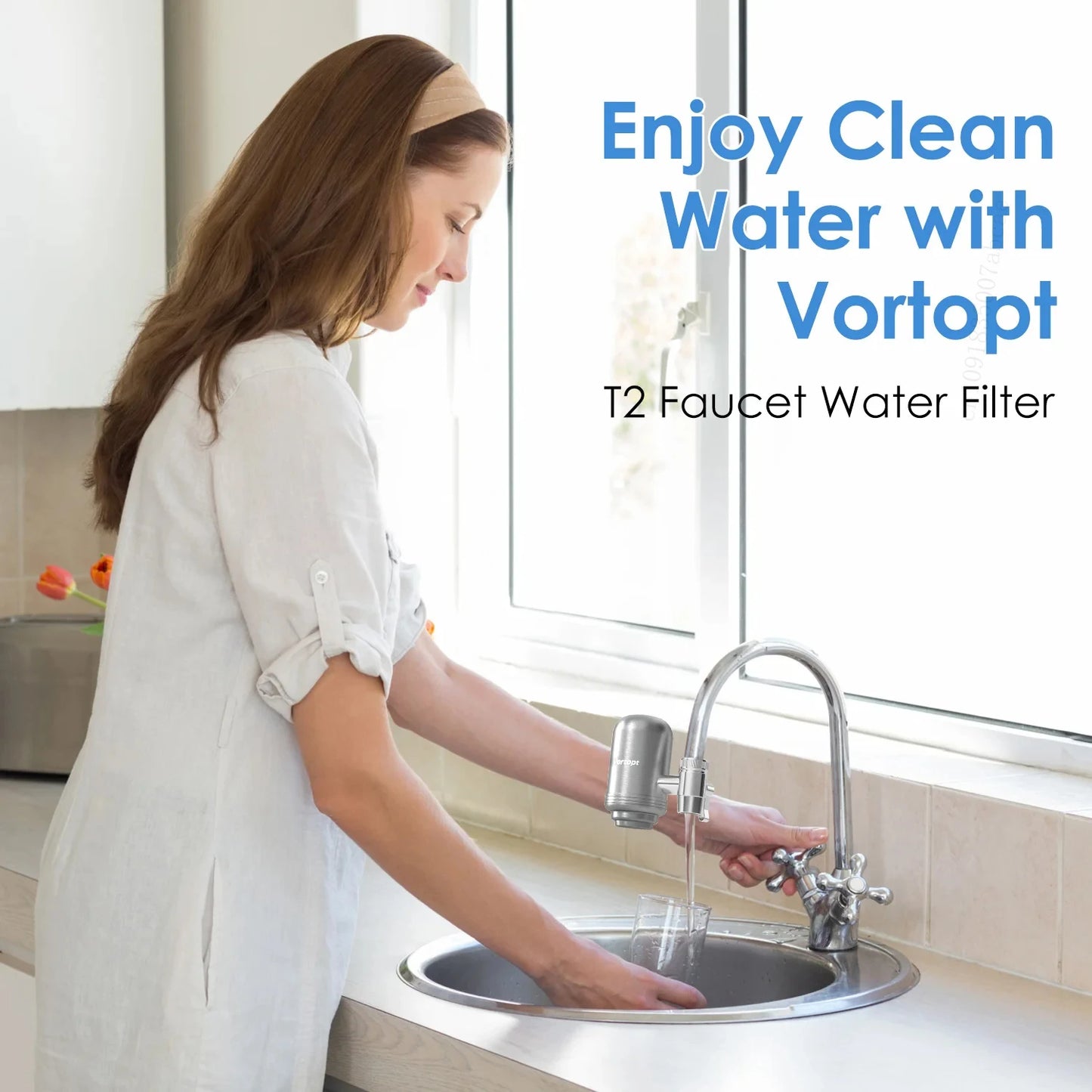 HOMEFISH Stainless Steel Faucet Tap Water Filter Purifier System, NSF Certified Reduces Lead, Chlorine & Bad Taste Kitchen