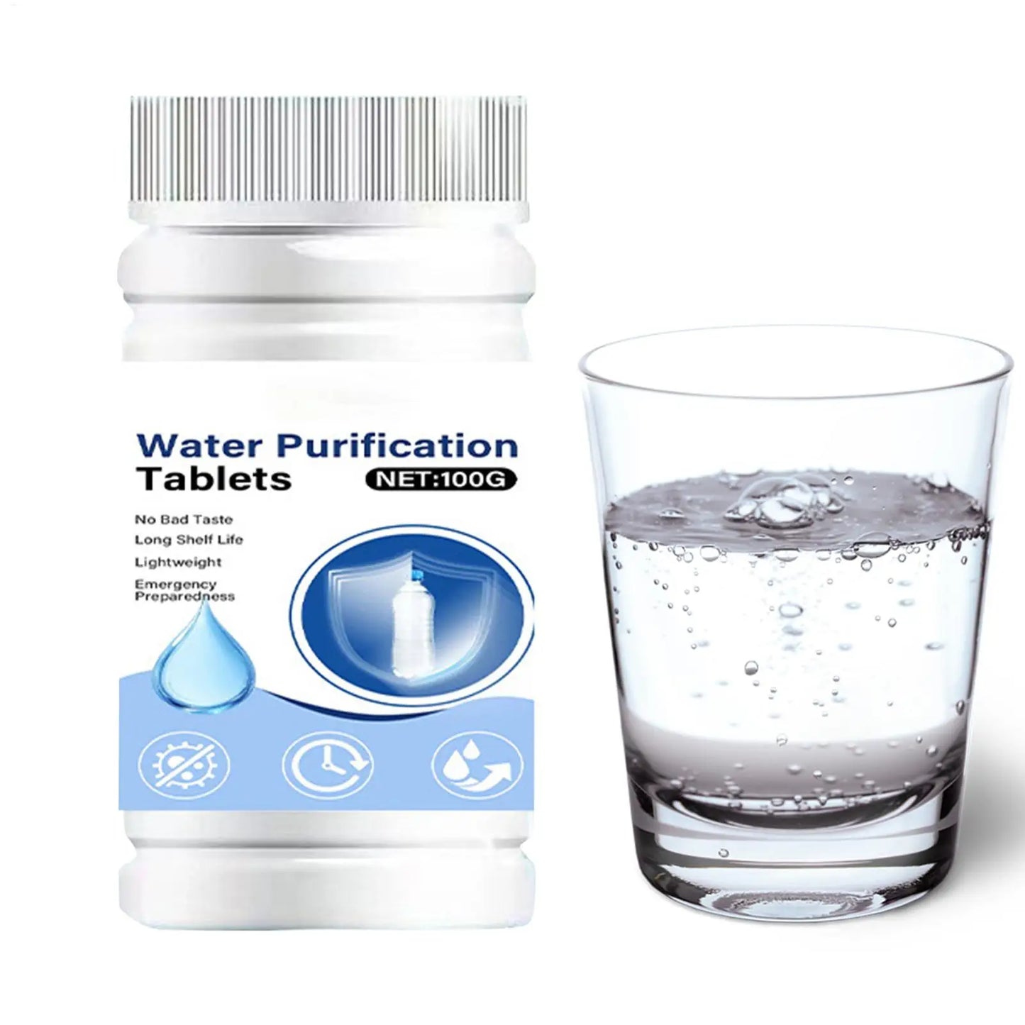 Water Purification Tablets for Drinking Effective Fast Dissolving water clarity maintenance Camping Hiking Water Filter Tablets