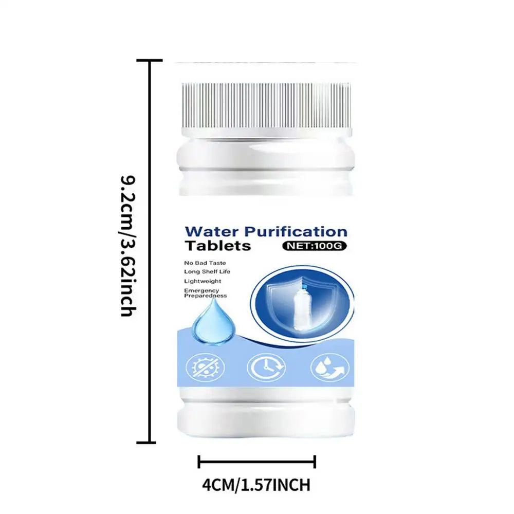 Water Purification Tablets for Drinking Effective Fast Dissolving water clarity maintenance Camping Hiking Water Filter Tablets
