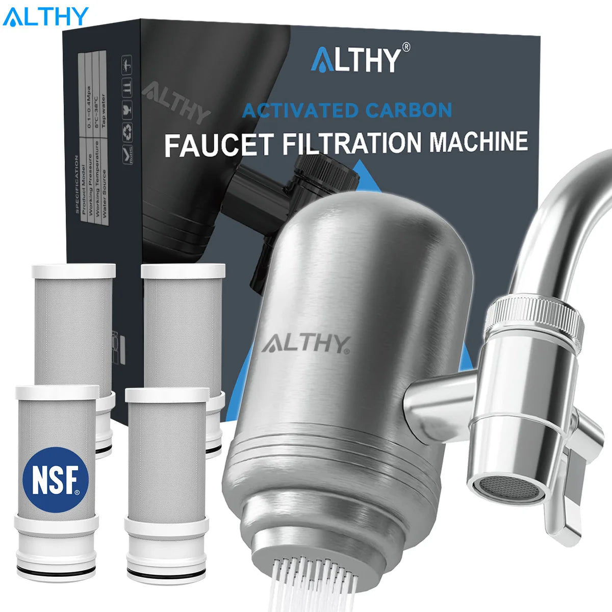 Stainless Steel Faucet Tap Water Filter Purifier System