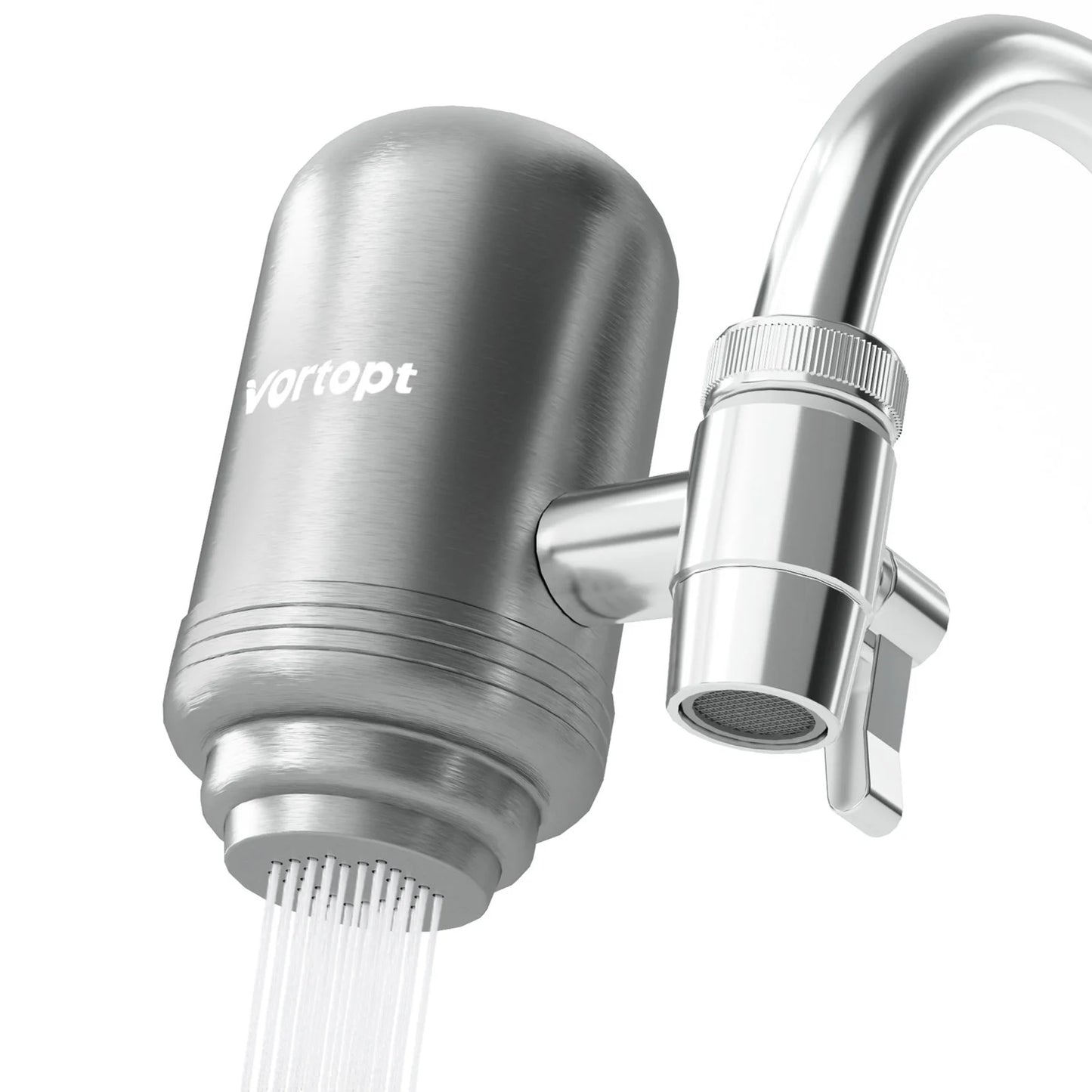 HOMEFISH Stainless Steel Faucet Tap Water Filter Purifier System, NSF Certified Reduces Lead, Chlorine & Bad Taste Kitchen