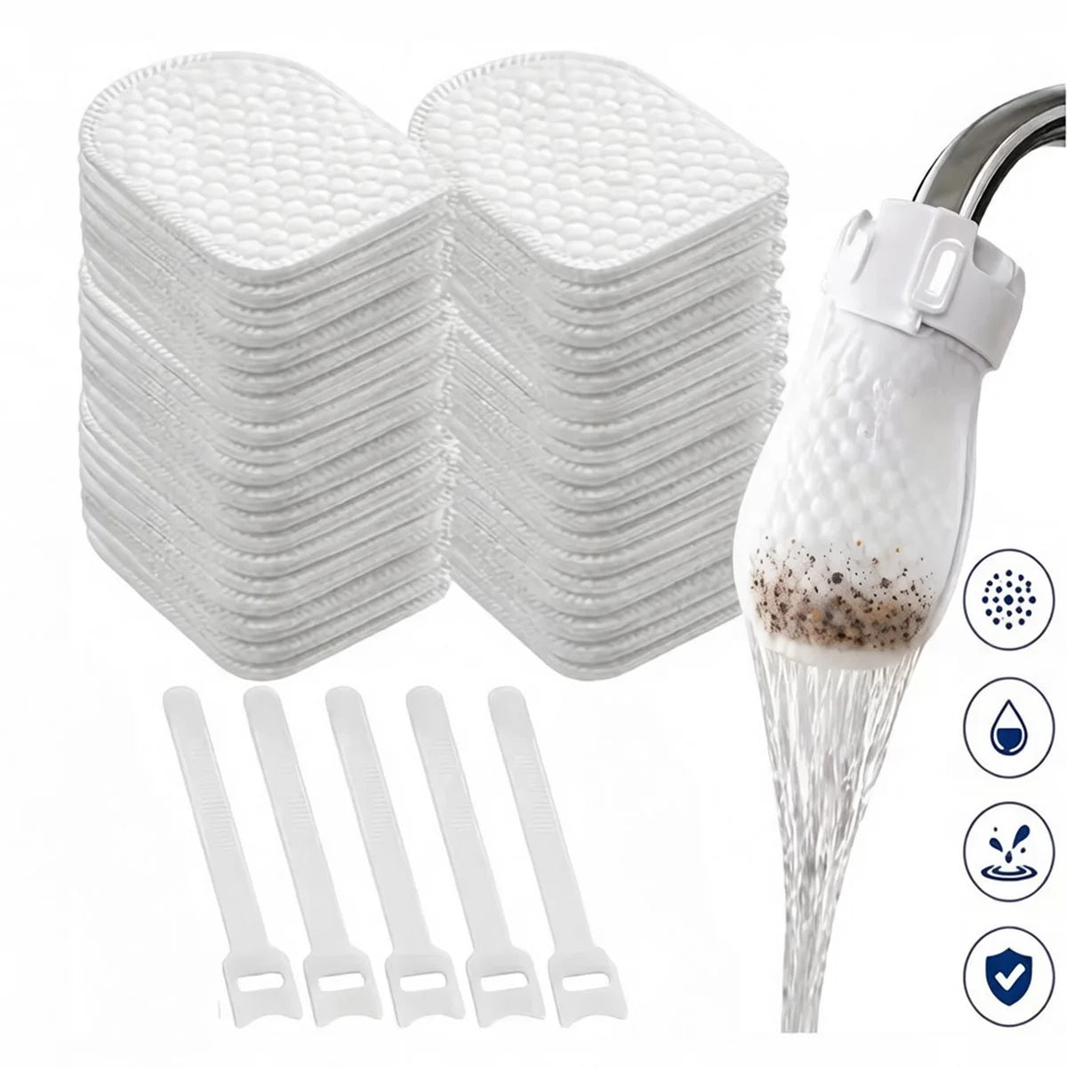 Sink Faucet Filter Bag Universal Faucet Filter Anti-splash Thickened Faucet Filter With Velcro Tap Water Filter Bag