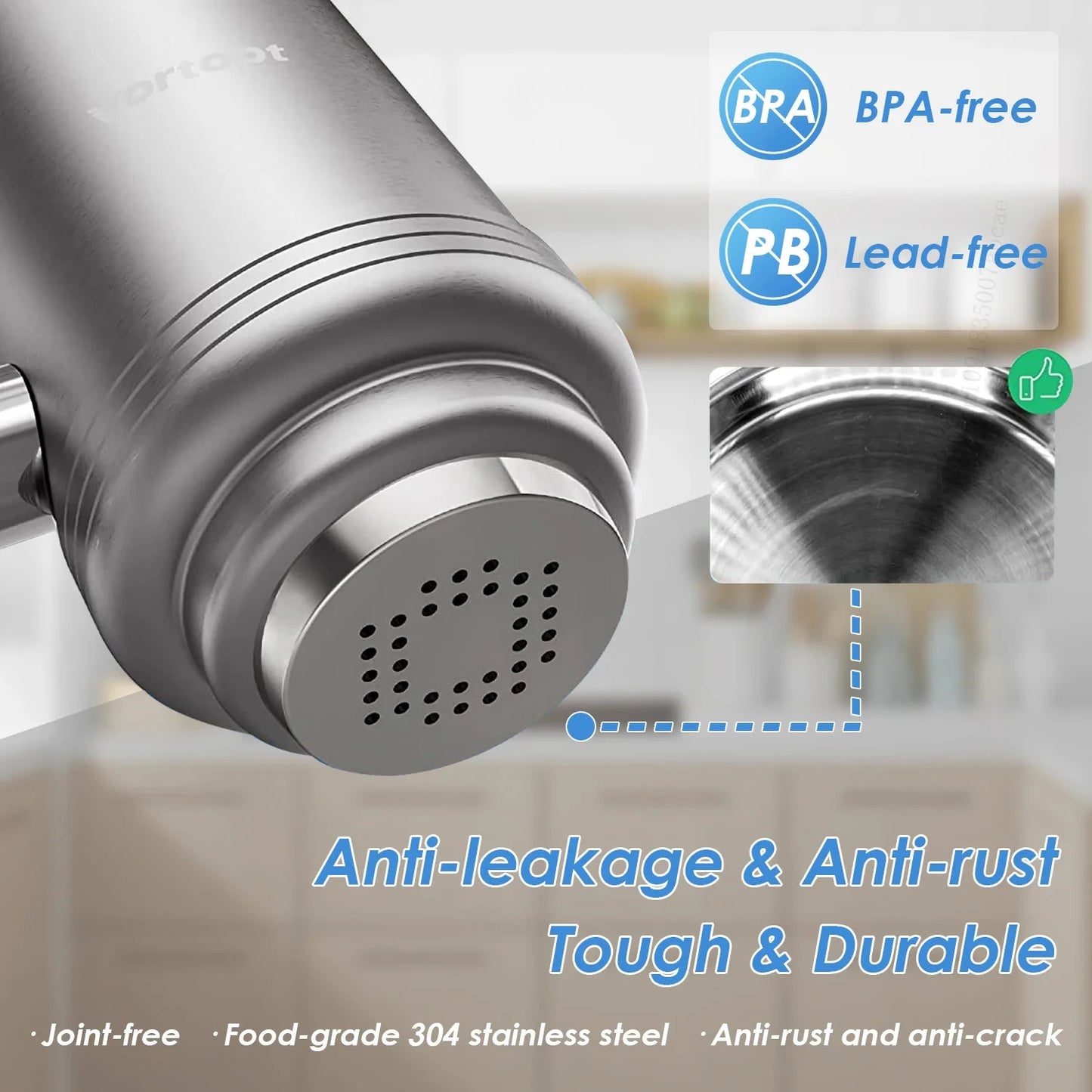HOMEFISH Stainless Steel Faucet Tap Water Filter Purifier System, NSF Certified Reduces Lead, Chlorine & Bad Taste Kitchen