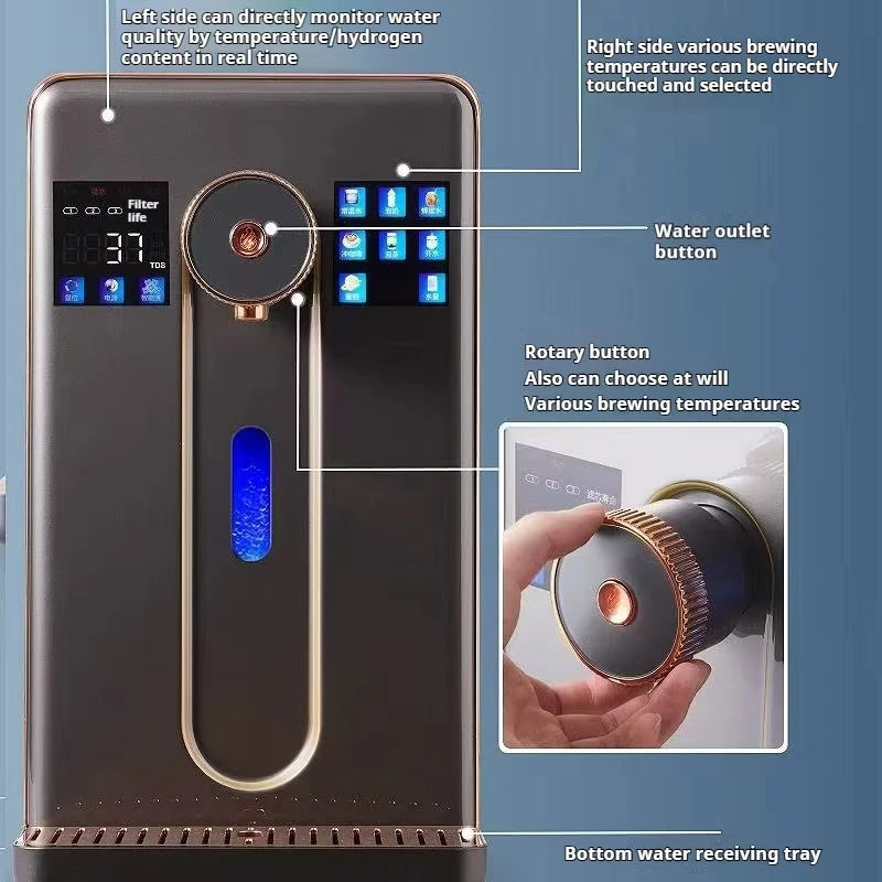 Professional Hydrogen Water Machine Instant Hot RO Reverse Osmosis Purifier 3000PPB Triple Filtration System for Family Office