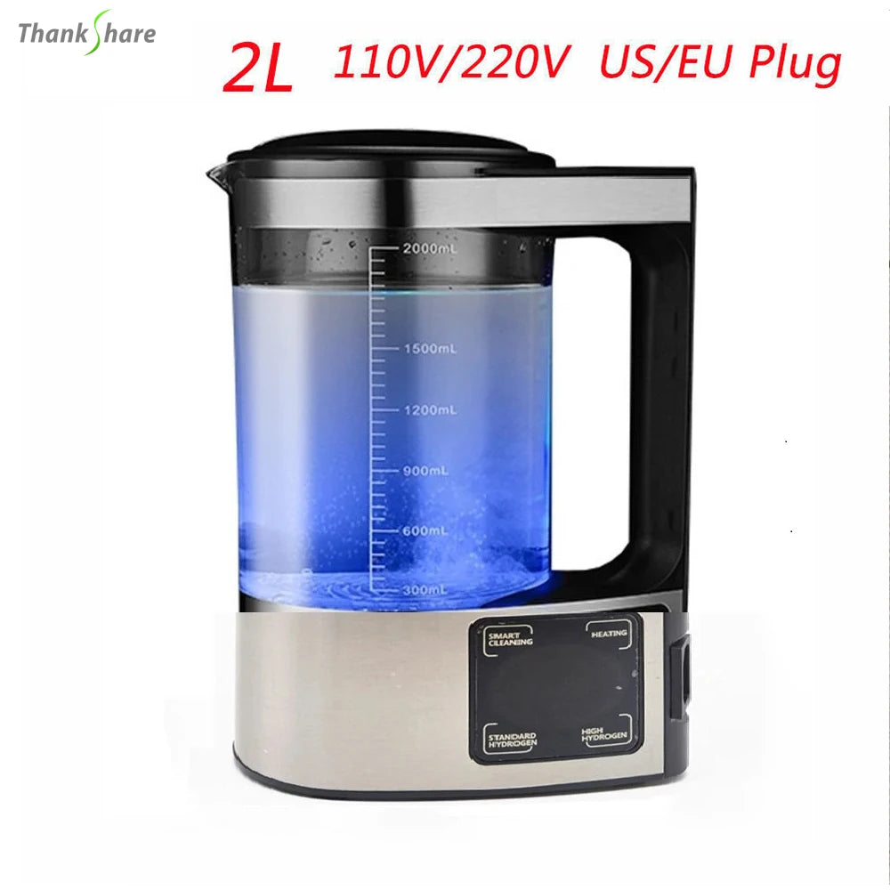 2L Electric Hydrogen Rich Water Generator Water Ionizer Machine Water Filter Drink  Hydrogen Water HealthCare Pot 100V-240V