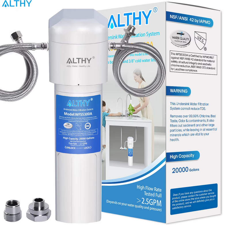 ALTHY Under Sink Drinking Water Filter Purifier -NSF/ANSI Certified Direct Connect Under Counter Drink Water Filtration System