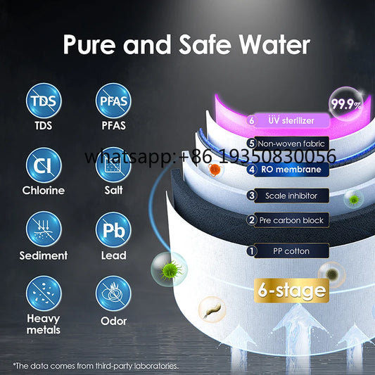 Countertop Water Dispenser Hot Cold Reverse Osmosis Water Filter System RO  Water Purifier Machine for Home