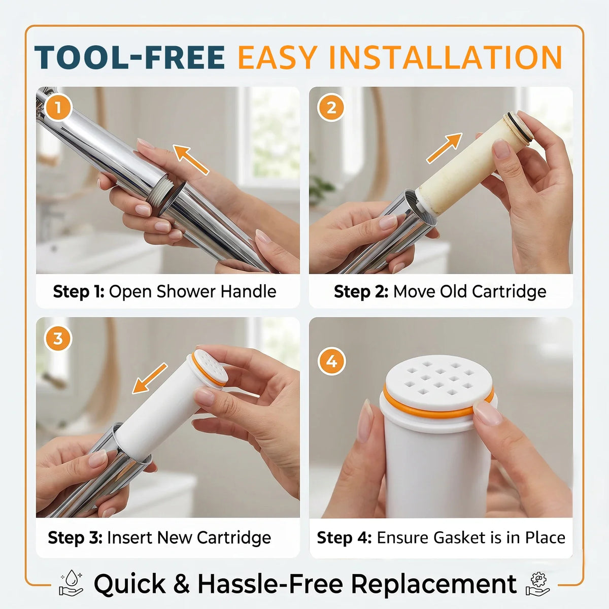 2Pcs Shower Head Replacement Filter Removing Chlorine Activated carbon Filter Improving Hard Water Quality Removing Remaining